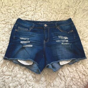 Vanilla Star Shorts Women's Juniors Size 16 Blue Low Rise